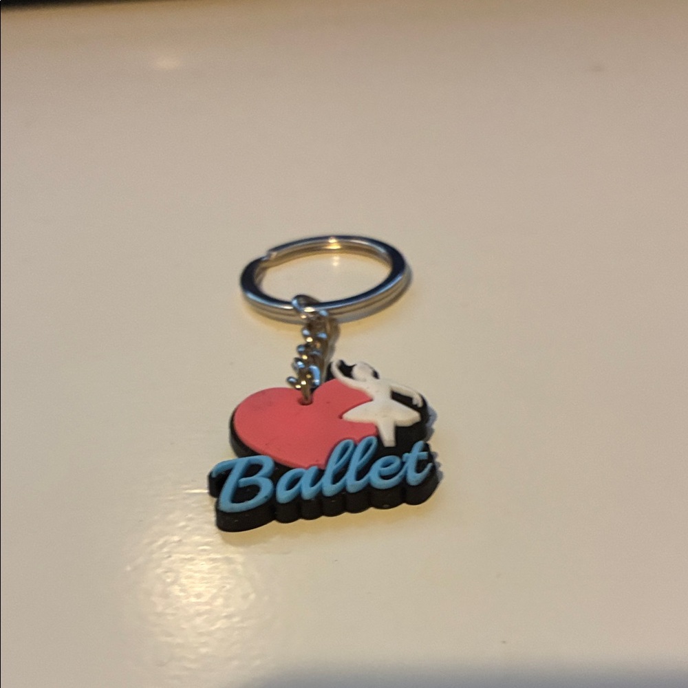 Pink Heart and Dancer Keychain